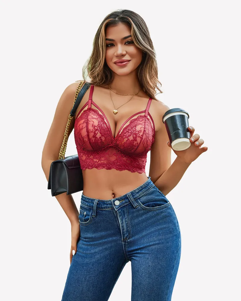 2 Piece Lace Bra and Tie-Strap Panties Set
