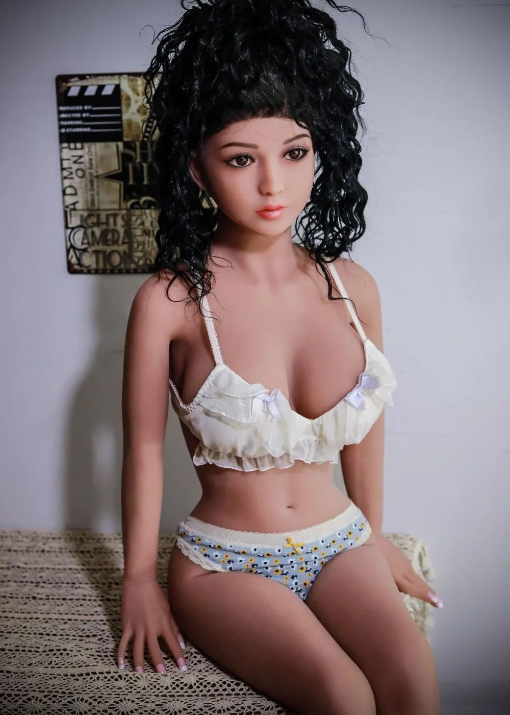 55.1IN 52.9LB Sex Doll Brown Eyes With Short Brown Hair Long Blonde Love Dolls【US Stock Available ONLY】