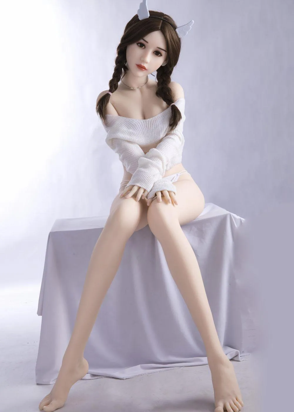 55.1IN 55.1LB Sex Doll Brown Eyes With Short Brown Hair Long Brown Love Dolls【US Stock Available ONLY】