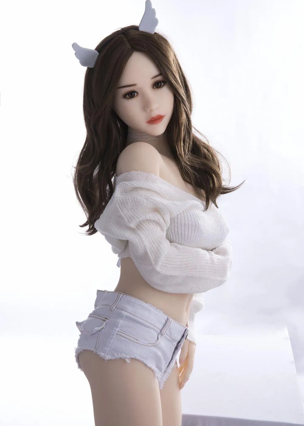 55.1IN 55.1LB Sex Doll Brown Eyes With Short Brown Hair Long Brown Love Dolls【US Stock Available ONLY】