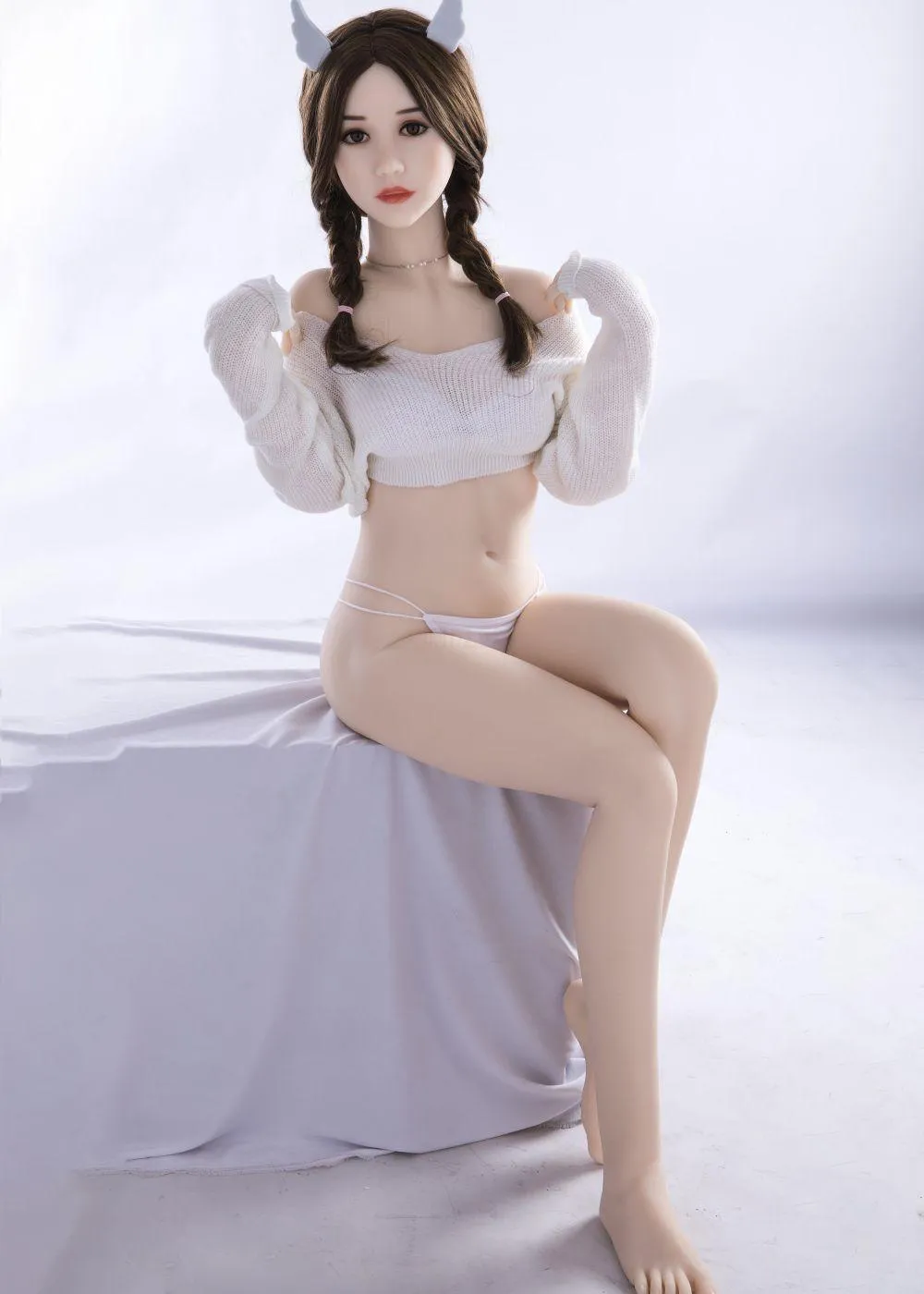 55.1IN 55.1LB Sex Doll Brown Eyes With Short Brown Hair Long Brown Love Dolls【US Stock Available ONLY】