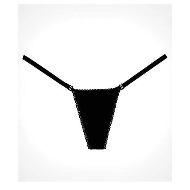 Allure Lingerie - Adore Between the Cheats Wetlook Panty O/S (Black)
