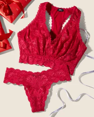 Conjunto De Tanga Cutie Y Bralette De Espalda Cruzada Racie Curvy
