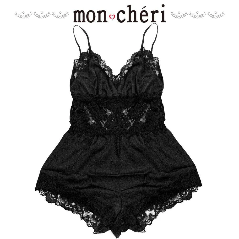 Enjoy Toys - Mon Cheri Room Wear Mor0008 Romper Chemise (Black)