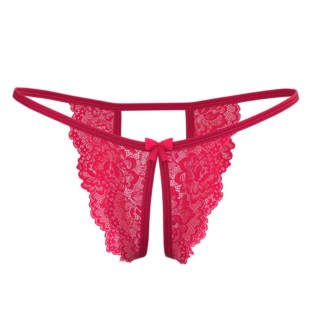 Exposed Get It Girl Crotchless Open Back UV-Reactive Lace Panty