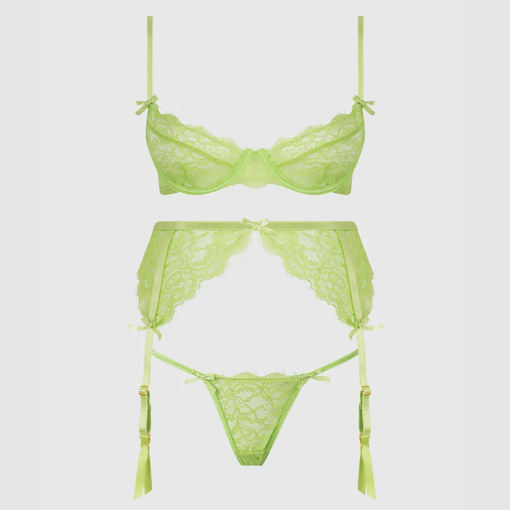 House of Desire Shavon Sheer Lace Lingerie Set