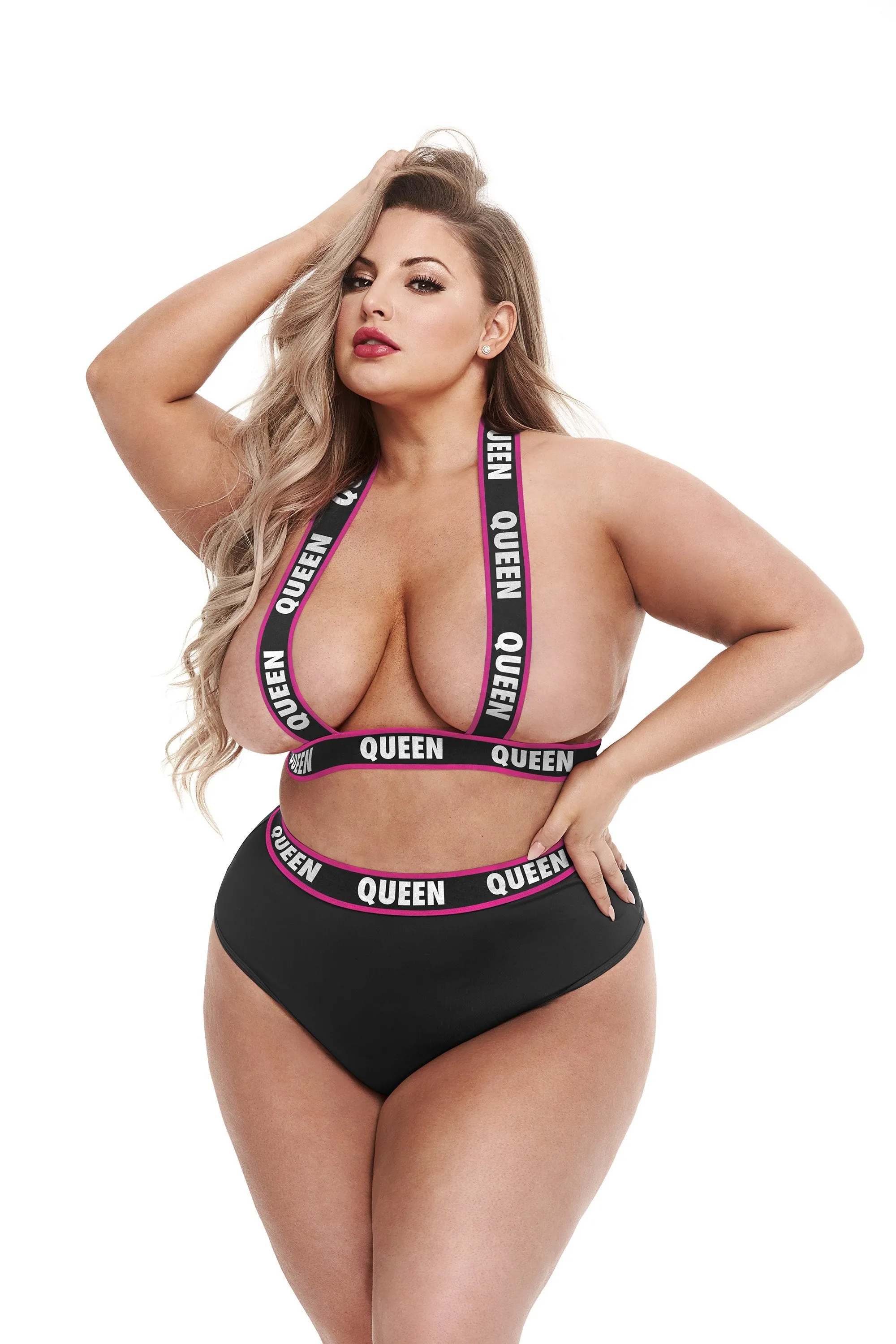 Lapdance Lingerie  QUEEN  Elastic High Waisted Lingerie Set