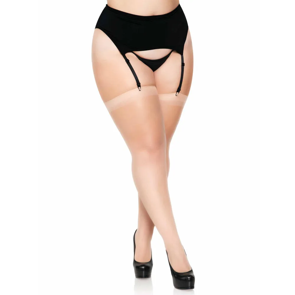 Leg Avenue Dex Sheer Hold-Up Thigh-High Stockings - Curvy