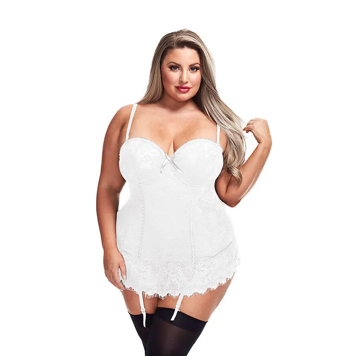 Luxe Lace Trim Bustier & G-String