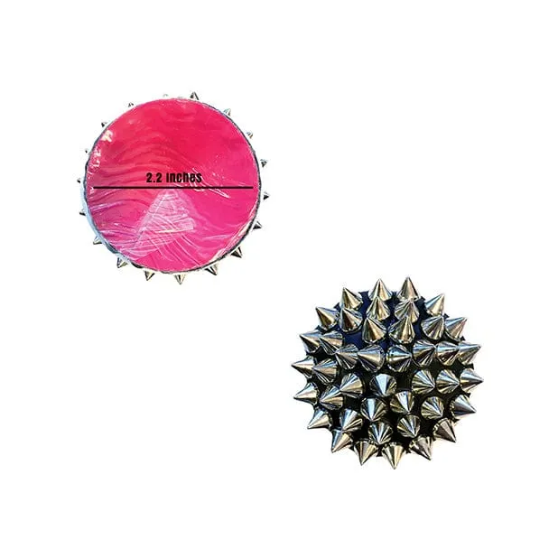 Neva Nude - Burlesque Bowser Spike Pleather Reusable Silicone Pasties Nipple Covers O/S (Silver/Black)