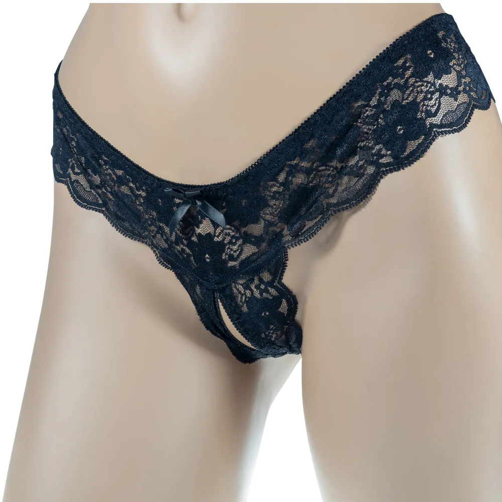 Poison Rose - Crotchless Lace Panties