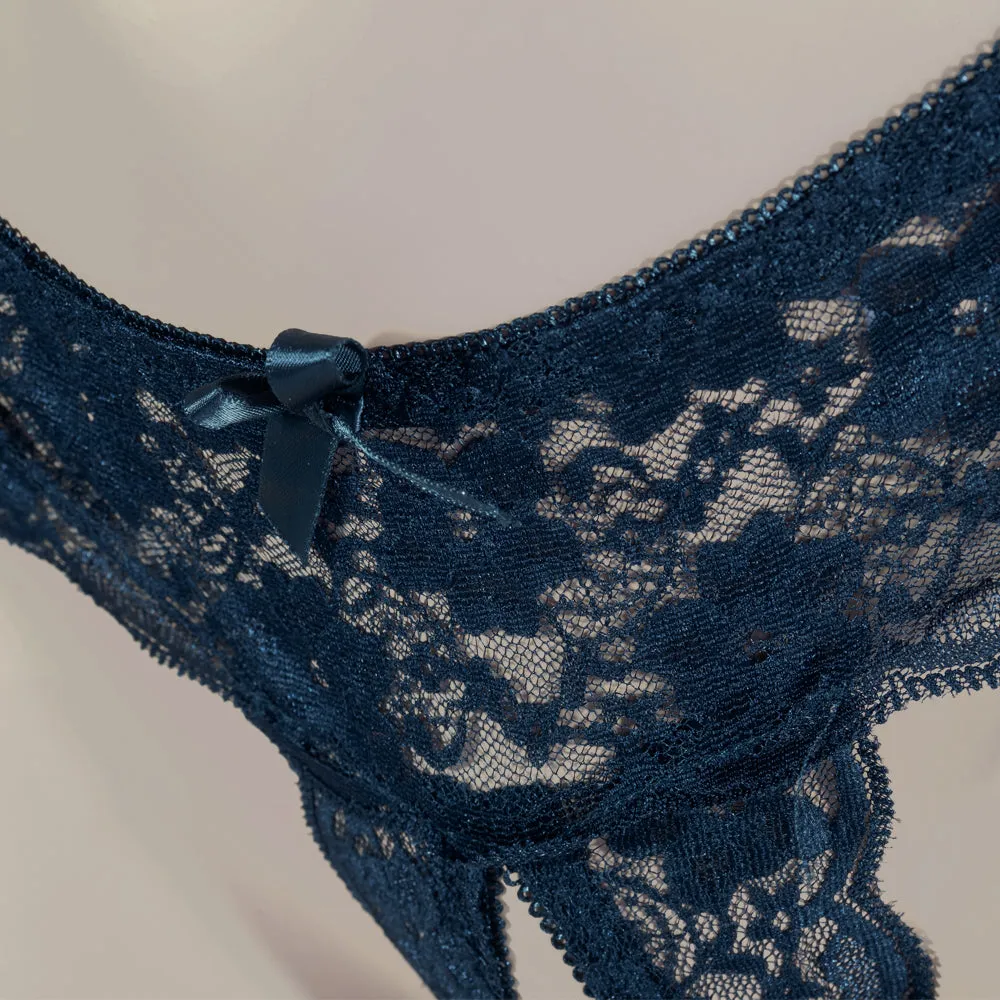 Poison Rose - Crotchless Lace Panties