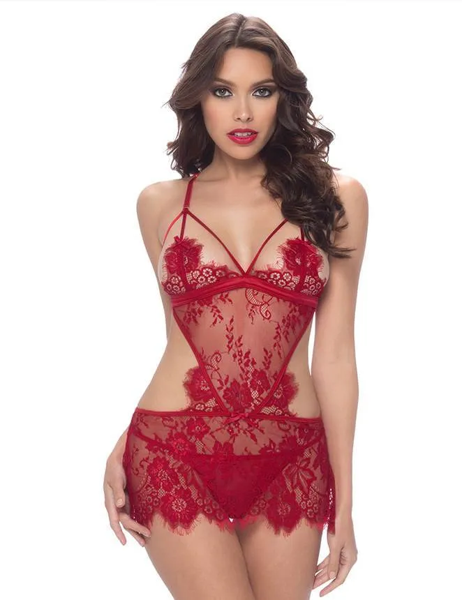 Red Lace Lingerie Set - M/L