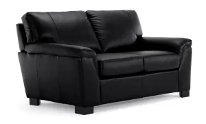 Reynolds Leather Loveseat - Black