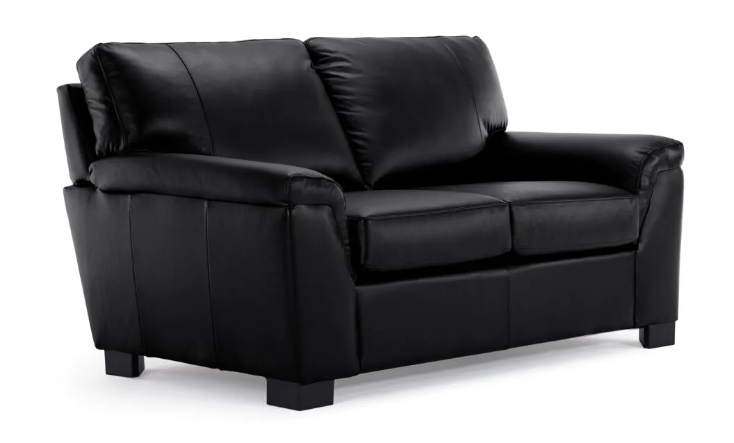 Reynolds Leather Loveseat - Black