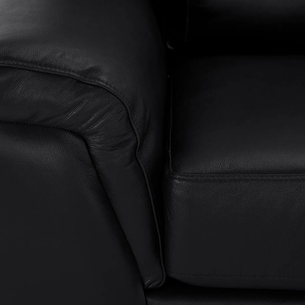Reynolds Leather Loveseat - Black