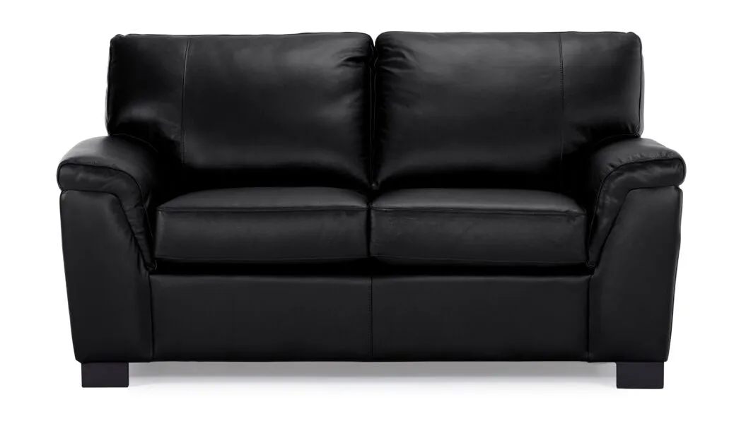 Reynolds Leather Loveseat - Black