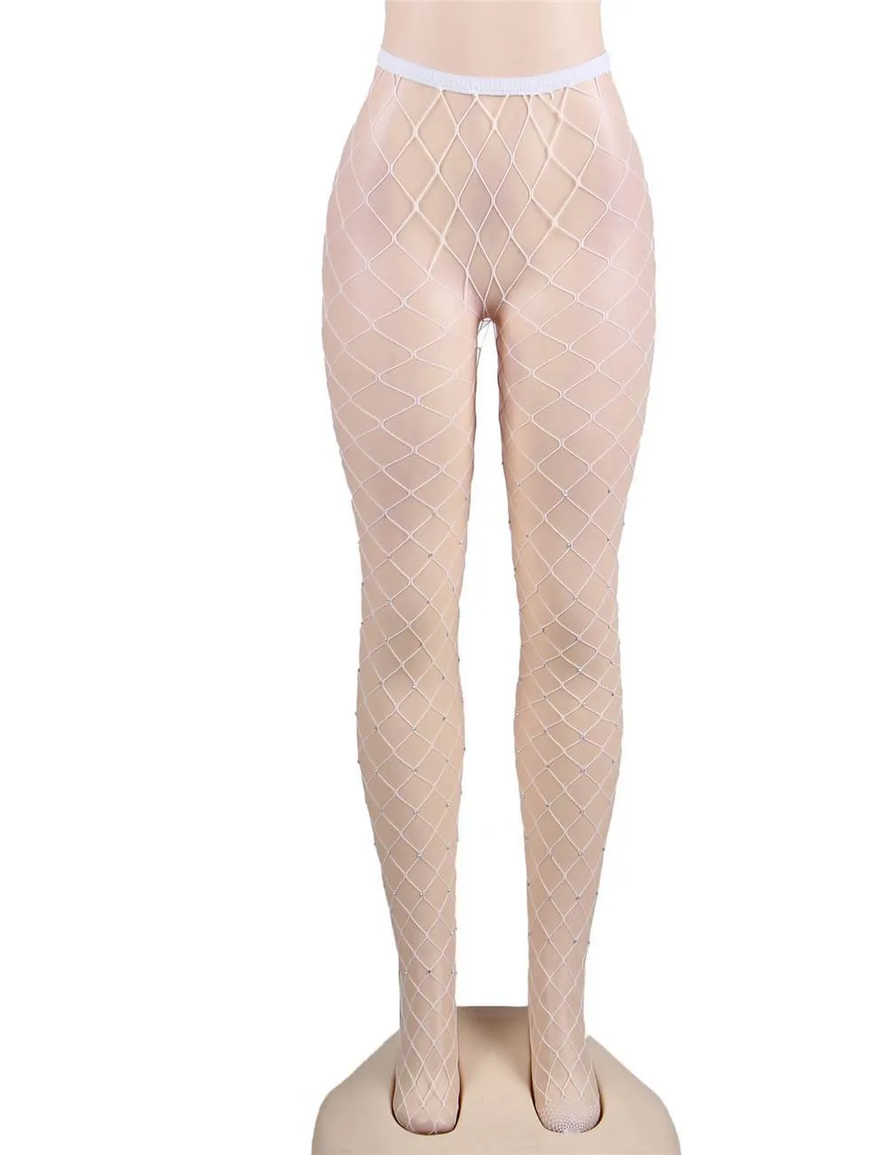 Rhinestone Net Pantyhose - One Size Fits Most
