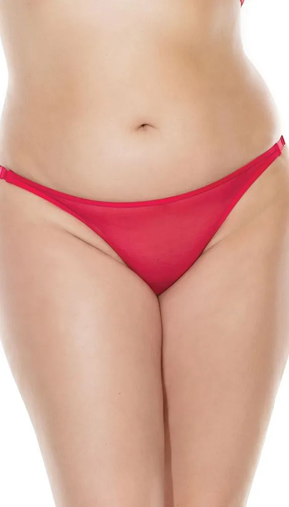 Seductive Red Bow Back Thong Panty