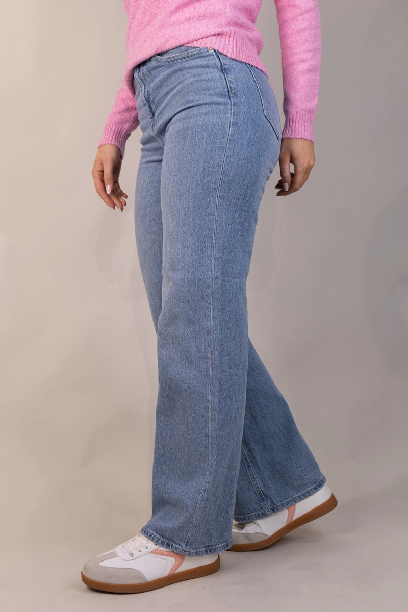 Tessa Medium Blue Denim Wide Leg Jean